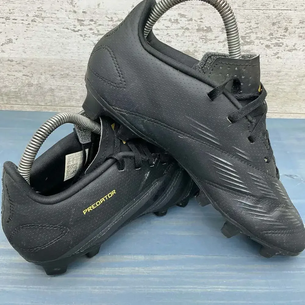 Adidas Predator Club L FG Soccer Cleats Black Gold Men's Size 6.5 IF6345